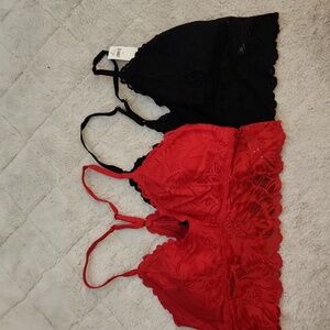 Set of 2 Aerie longline Lace bralettes